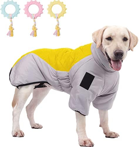 וולקרו או צוואר או אפוד אטום לשלג כלב חם עם רצועה לכלבים גדולים שחור XL