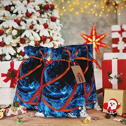 שרוכי חג המולד מתנת שקיות כחול-להבה-אש-כדורסל מציג גלישת שקיות חג המולד מתנת גלישת שקי שקיות בינוני