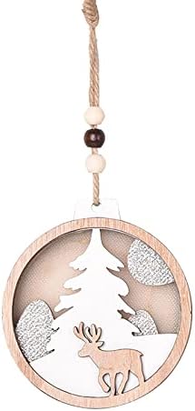 קישוט לחג המולד צבי עץ זוהר תליון חג המולד קישוט יצירתי עץ חג המולד עם תליון קל חרוז טבעי