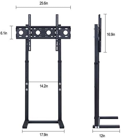 Unho Universal Tv Stand Flex: Free Standing Mount Stand עם סוגר מתכוונן לגובה לספסל טלוויזיה תואם עם מסכי