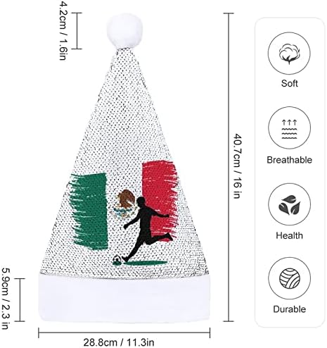 מקסיקני כדורגל נגן פאייטים חג המולד כובעי סנטה חג המולד כובע למבוגרים שמח חג המולד המפלגה תלבושות בני כובע