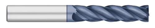 טיטאן טק23804 וי-פרו משתנה מדד מוצק קרביד סוף מיל, ארוך אורך, 4 חליל, פינת רדיוס, אלטין מצופה, 1 חיתוך קוטר,
