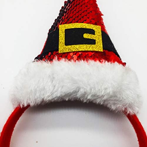 לורוז 2 יחידות חג המולד סנטה כובע סרטי ראש נצנצים קטיפה חג המולד המפלגה שיער להקות שיער חישוקי כיסוי ראש שיער