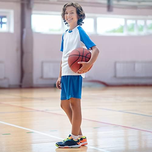 מכנסי הכדורסל של BVNSOZ Boy מכנסיים קצרים של נער הנוער המכנסיים האתלטיים של הנוער עם כיסים עם מכנסיים מפעילים