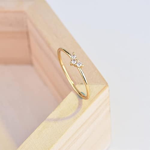 בציר טבעות לנשים זהב טבעת משובץ עם זירקון יהלומי מאוד רזה נשי אהבת טבעת