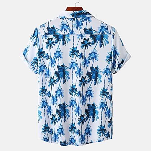 HDDK Mens חולצות הוואי מזדמנים, שרוול קצר קיץ טרופי פרחוני וינטג 'הדפס כפתור כפתור רגיל במורד חוף ים