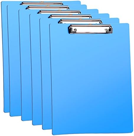 תיקיית הלוח, 6 חבילות א4 לוחות קליפ פלסטיק עם אחיזה מאובטחת עבור המשרד & מגבר; ציוד בכיתה-כחול