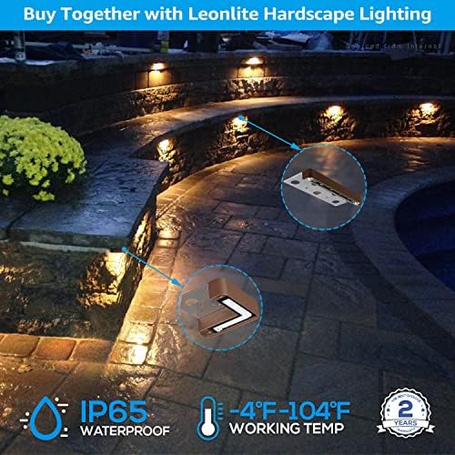 Leonlite 8-Pack 3cct LED תאורת נוף קשיח, 2700K/3000K/4500K ניתן לבחירה, אורות נוף קשיח פינתי מתח נמוך, 12-24V אורות קיר