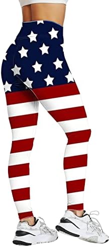 גבוהה מותן דפוס חותלות לנשים-עצמאות יום חמאתי רך בטן בקרת מודפס מכנסיים עבור אימון יוגה