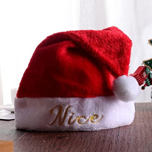 רקום חג המולד כובע לקשט שאינו הניתן להפלה קלאסי אדום חג חג המולד כובע