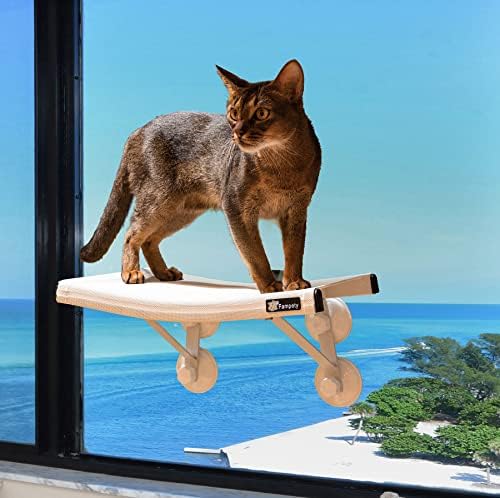 חתול חלון מוט אלחוטי & תחתון תמיכה מחזיק, חתול ערסל עבור חלון קטן, 5 מחשב כבד החובה בורג יניקה כוס חתול מיטת חלון, יציב