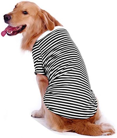חולצות כלבים של אולם המחמד לכלבים גדולים, חולצת טריקו כותנה מפוספסת כלבים