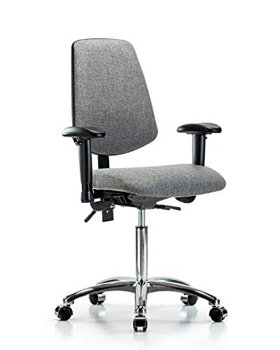 לבטק ישיבה סגן 42189 כיסא ספסל בינוני, בד, בסיס כרום בגב בינוני-זרועות / גלגלים, כחול