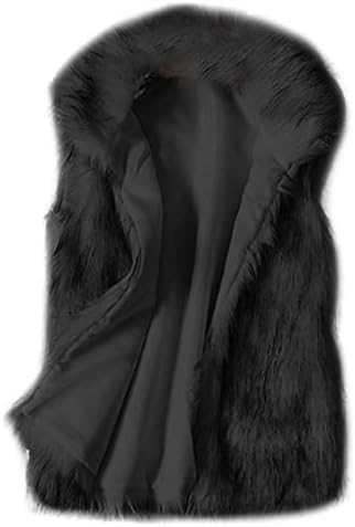 מסיבת חורף מעילים חסרי שרוולים נחמדים לנשים פתוחות מעילים בצבע אחיד מגניב מעילים מטושטשים v מעיל צוואר לנשים