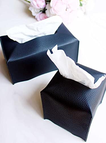 קופסא קוביית קוביית קוביית קוביית קוביה של ג'סמיני עור שחור וגובה גודל גדול כיסוי קופסת רקמות מלבנית 9.5x5x5