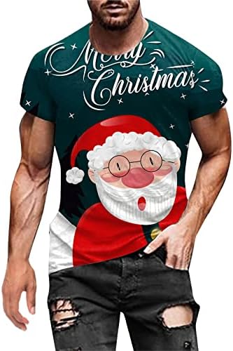 ZDDO חייל לגברים לחג המולד שרוול קצר חולצות שרוול שריר דק מעצב מסיבות מעצבת חג המולד גרפיקה גרפיקה מצחיקה ספורט
