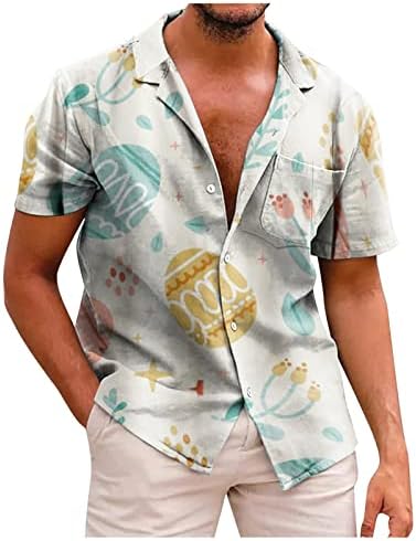 חולצת הדפסת פסחא לגברים חולצות חולצות רופפות חולצות טקס חולצה עם שרוולים קצרים