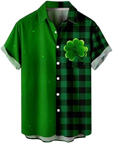 Xiloccer Mens St Patricks Day חולצות T כפתור על חולצות שרוול קצרות וחולצות מצוידות לחולצות חולצות שרירים חולצות וחולצות