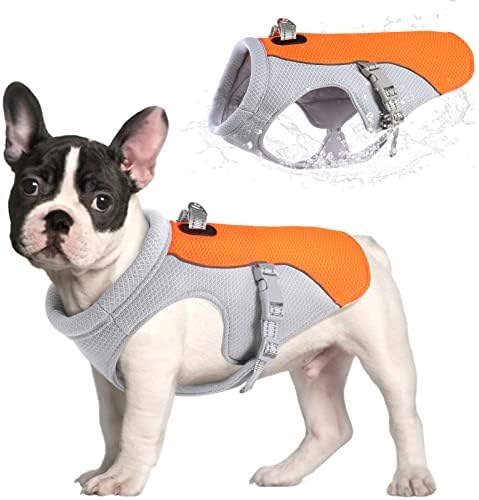 Gorsbark מתכוונן רתמת אפוד קירור עם עיצוב רפלקטיבי לפעילויות חיצוניות בקיץ, ז'קט קירור כלבים להגנת UV עם