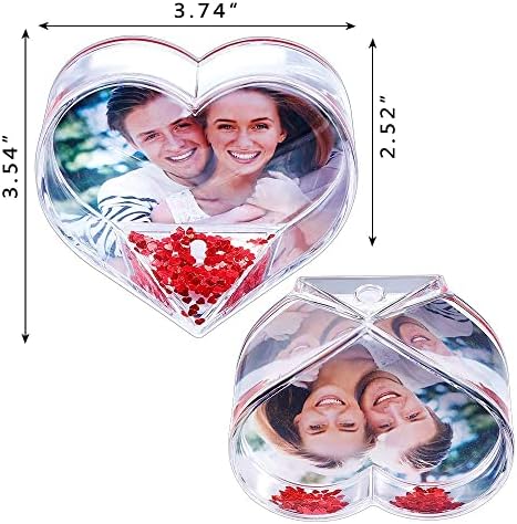 מסגרות תמונה בצורת לב נצנצים מסגרת תמונה נוזלית שלג שלג לחברים זוגות משפחה