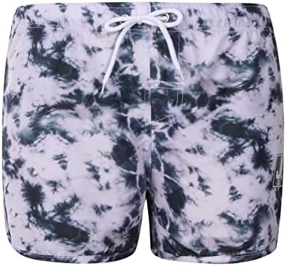 מכנסיים קצרים של Ozmmyan לגברים הדפס RrainBow מכנסיים נושמים של שלוש נקודות מכנסיים ספורטיביים חוף מכנסיים שרוכים