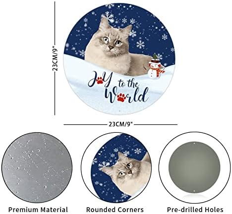 שלט מתכת עגול שמחה לחתול העולמי ולפת פתית שלג של שלט זר של שלט קיר דקורטיבי שלט דקורטיבי שלט מתכת מעוגלת הדפסים