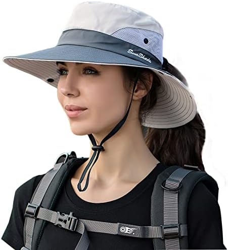קוקו לנשים ספארי כובע שמש כובע רחב שולי UV הגנה