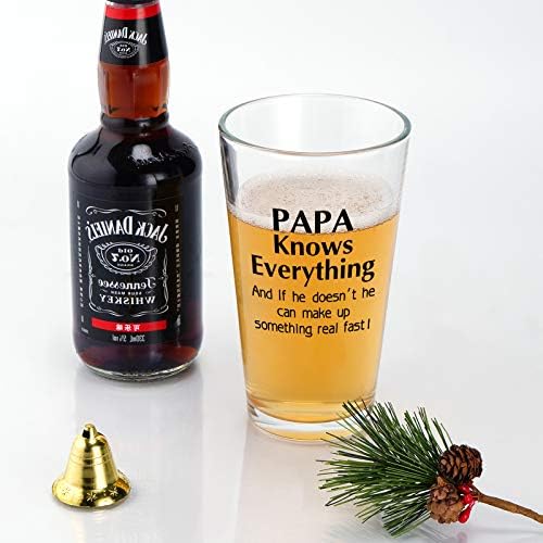 אבא יודע הכל כוס בירה, מתנות לחג המולד או ליום הולדת לאבא גברים אבא אבא בעל מבת בן ילדים אשתו, מצחיק כוס בירה ליום