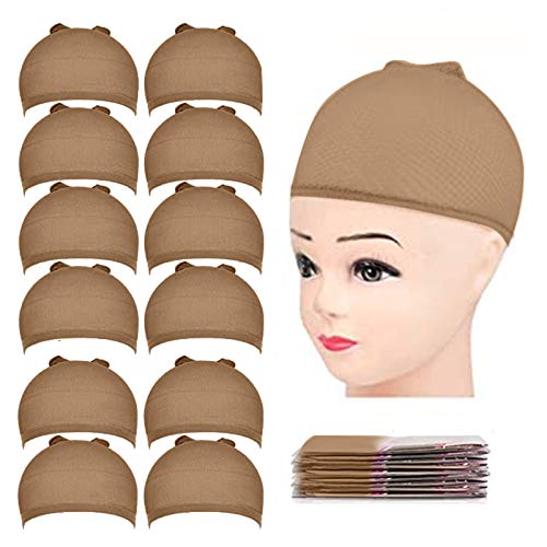 בפועל בובת ראש לקולעת כובעי שיער חום פאת כובע פאת אור רשת 12 נשים גרב חבילה נטו שיער פאה זמירה עבור שיער