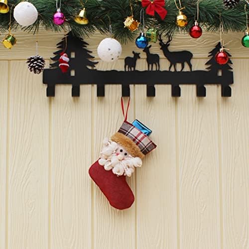גרבי חג המולד תלויים גרביים לאח עץ עץ תיק גרב תיק שקית שקית קנדי ​​עם סנטה שלג איש נדנדה קישוט