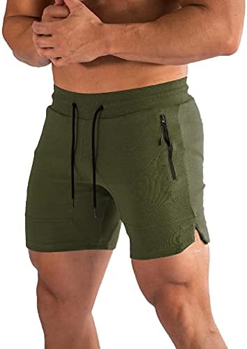 מכנסיים קצרים לאימון גברים 5 אינץ ' מכנסי כושר יבשים מהירים לגברים מכנסי ריצה אתלטיים עם כיסי רוכסן