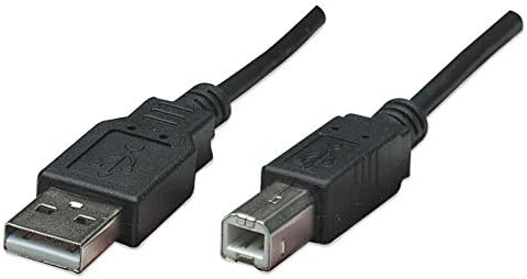 Manhattan 374507 HI-Speed ​​כבל מכשיר USB B, USB 2.0, סוג-A זכר לסוג B זכר, 480 מגהביט לשנייה, 0.5 מ ', שחור