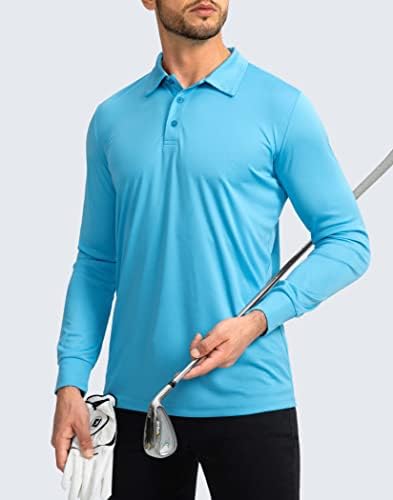 גברים של פולו חולצה ארוך שרוול גולף חולצות קל משקל 50 + שמש הגנה מגניב חולצות לגברים עבודת דיג חיצוני