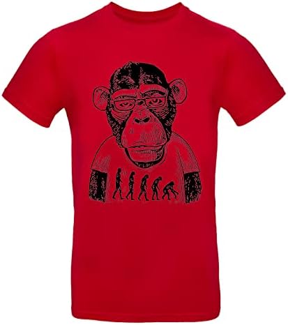 חולצות טריקו של קיץ UBST לשרוול קצר גברים, שימפנזי קוף הדפס הדפס קרוס צמרת טופ טופ חולצת טשט
