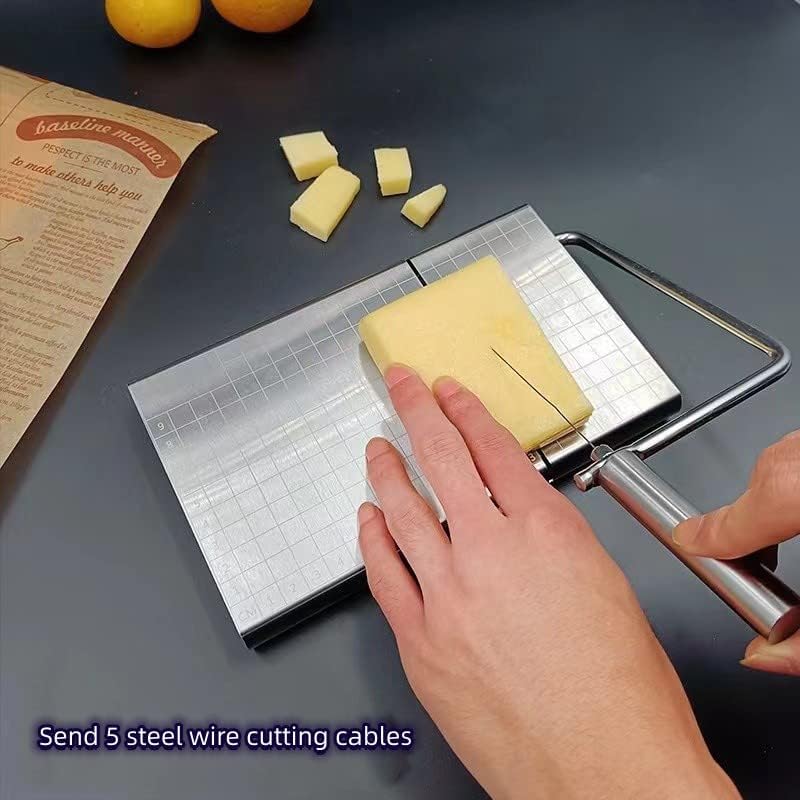 בתמימות גבינת מבצע-גבינת קאטר עם 5 החלפת חוטים-גבינת קאטר לוח, נירוסטה דיוק בקנה מידה עבור רך גבינה-מטבח גאדג ' ט