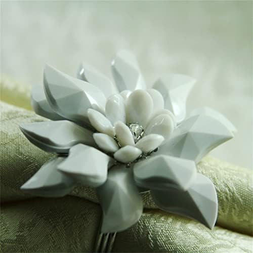 XJJZS עיצוב חתונה טבעת טבעת מגבות מגבות מחזיק מגבות 12 טבעות מפיות חרוזים