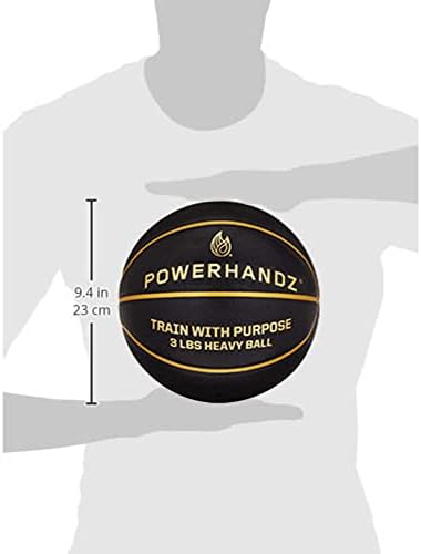 Powerhandz משוקלל משוקלל כדורסל כדורסל, תרגול חיצוני או מקורה, שיפור טיפול בכדור, מרחק מעבר, חוזק אחיזה, משחק משחק, לספורטאי
