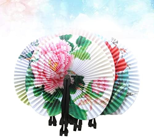 חובבי נייר מתקפלים עגולים של Abofan 12 יחידים בסגנון סיני מעריצי אקורדיון פרחוני לחתונה למסיבה אספקת יום הולדת לטובת המסיבה