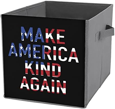 הפוך את אמריקה לטוב שוב פחי אחסון מתקפלים יסודות קופיות קוביות אחסון בדים קופסאות מארגנים עם ידיות