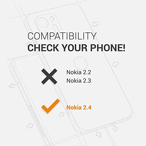 מקרה KWMobile התואם ל- Nokia 2.4 Case - כיסוי סיליקון TPU רך ומגן רך - צפחה כהה