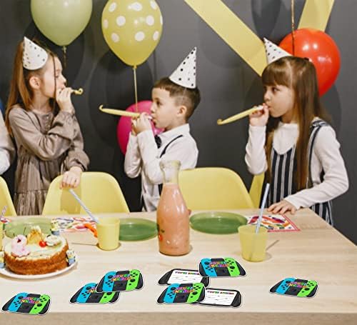 משחק בצורת מסיבה בצורת הזמנות מילוי, הזמנות למסיבת יום הולדת, קישוטים, טובות ואספקה ​​לילדים בני נוער, 20 קלפים עם מעטפות