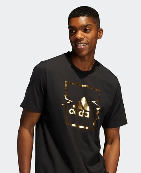 חולצות טריקו גרפיות של אדידס לגברים של אדידס שחור שחור