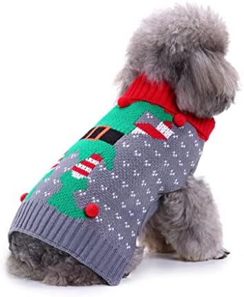 סוודר חג מולד מכוער של כלב חמוד, סוודר חג מולד מכוער, סוודר סרוג סרוג סרוג חיות מחמד לחופשה בגודל m גודל）