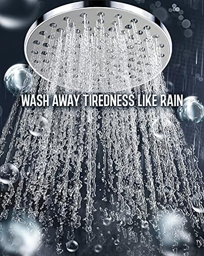 לחץ גבוה 8 ראש מקלחת גשמים וראשי מקלחת כף יד משולבת, עם צינור 60, ריסוס מקלחת עוצמתי נטול אגרוף, ניתן לניתוק עם מחזיק,
