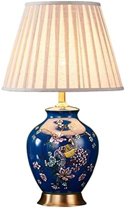 ZSEDP רומנטי כחול חרסינה מנורת שולחן קרמיקה לסלון חדר שינה מנורת מיטה ליד מיטה שולחן אור אור אור אור
