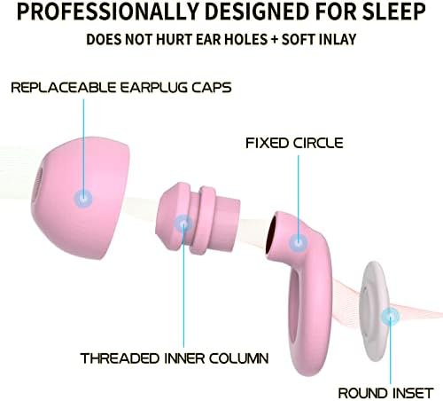תקעי אוזניים לביטול רעשי שינה עם מראה, אטמי אוזניים לשימוש חוזר לשינה, אטמי אוזניים סיליקון לחסימת קול שינה, עבודה,