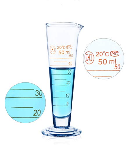 מקצועי מעבדה בוגר מדידת כוס זכוכית חרוטי כוס עם זרבובית 50 מ ל מעבדה מדידת זכוכית בורו 3.3 חום עמיד לעבות כלי זכוכית