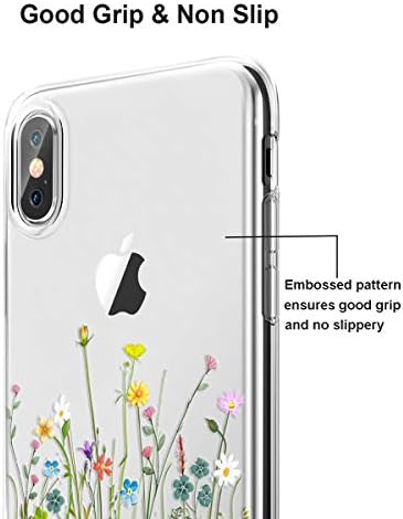 Unov Case תואם ל- iPhone XS iPhone X Case עם עיצוב Slim Slim Protecting TPU פגוש מובלט מגן 5.8 אינץ '