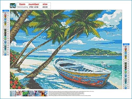 ציור יהלומי חוף יפהפה של DVWIVGY, נוף חוף ציור יהלום 5D לפי מספרים, אמנות יהלום לעיצוב קיר ביתי 12 x 16 אינץ '