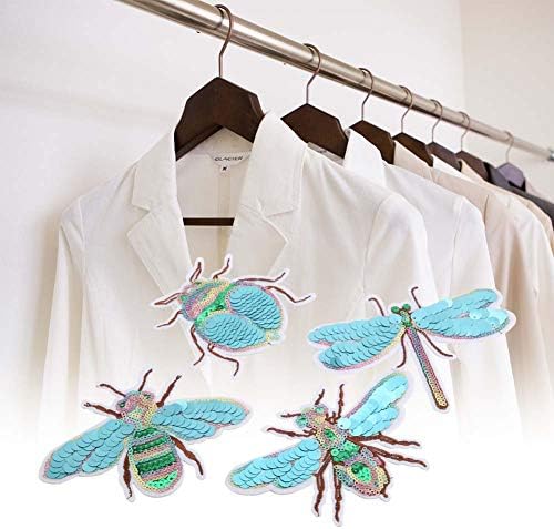 4 יחידות טלאי רקמת חרקים חמודים, תפירה טלאי קישוט בגדי DIY אפליקציות ברזל או תפור על טלאי תגי בגדי ביגוד
